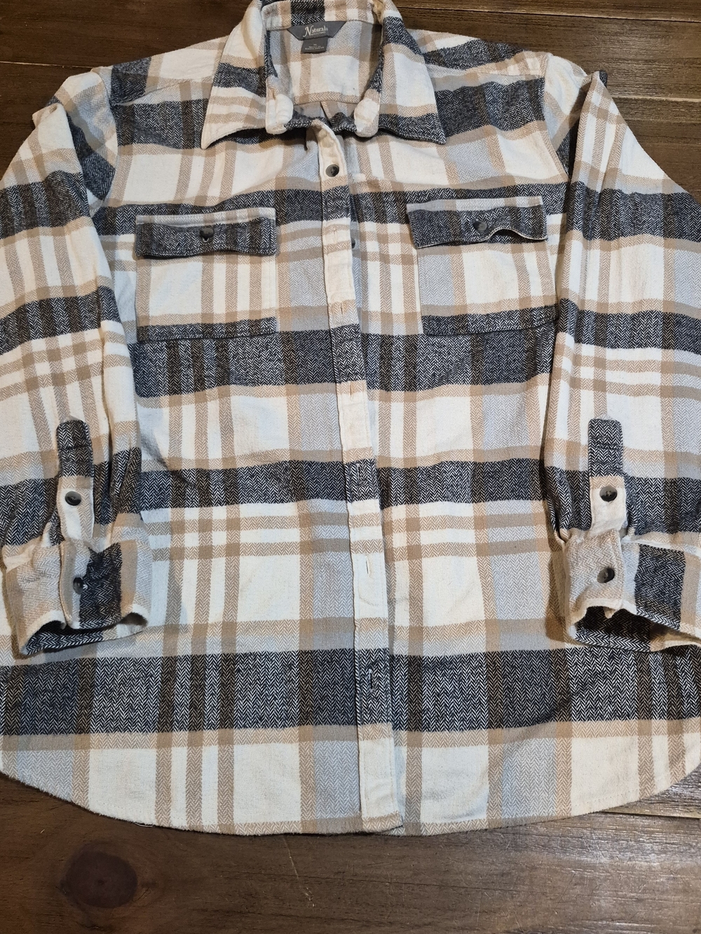 Natural Reflections Plaid Flannel Button Down Boyfriend Shirt XL